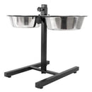 Comedouro Duplo de Inox Ajustável em Altura Chalesco 1800 ml